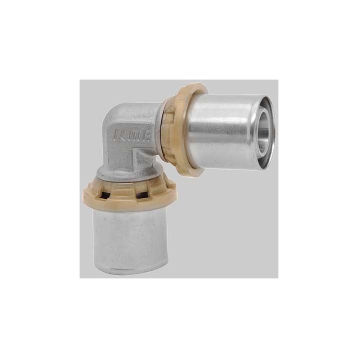 RACCORDO CURVO DOPPIO A PRESSARE - 32 x 32