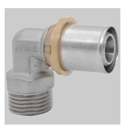 RACCORDO CURVO MASCHIO A PRESSARE - 16 x 3/4