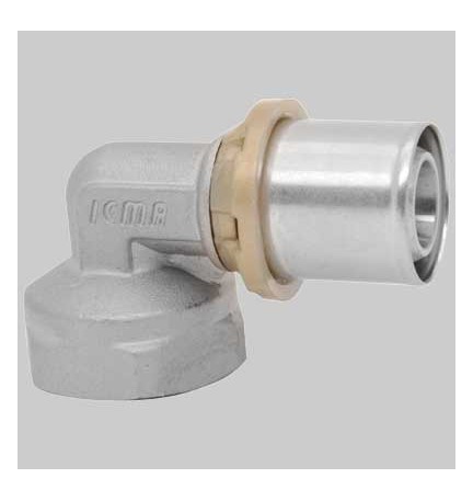 RACCORDO CURVO FEMMINA A PRESSARE - 16 x 3/4