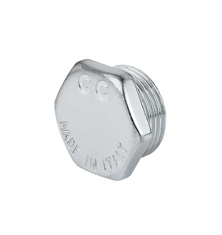 TAPPO MASCHIO CON ESAGONO OTTONE CROMO 3/8