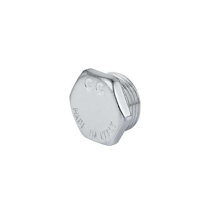 TAPPO MASCHIO CON ESAGONO OTTONE CROMO 1"