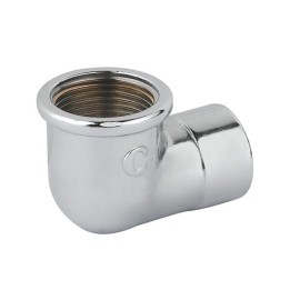 GOMITO RIDOTTO FF OTTONE CROMO 3/4 x 1/2