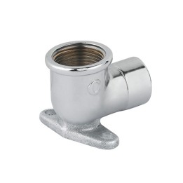 GOMITO FF CON FLANGIA OTTONE CROMO 1/2