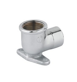 GOMITO FF CON FLANGIA OTTONE CROMO 1/2