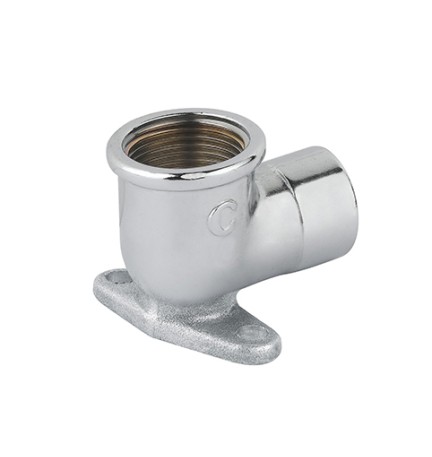 GOMITO FF CON FLANGIA OTTONE CROMO 1/2