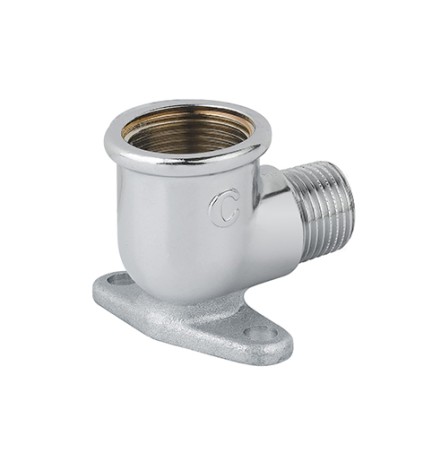 GOMITO MF CON FLANGIA OTTONE CROMO 1/2