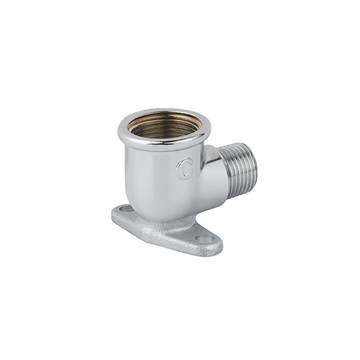GOMITO MF CON FLANGIA OTTONE CROMO 1/2