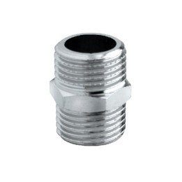 NIPPLES DOPPIO OTTONE CROMATO 1/8