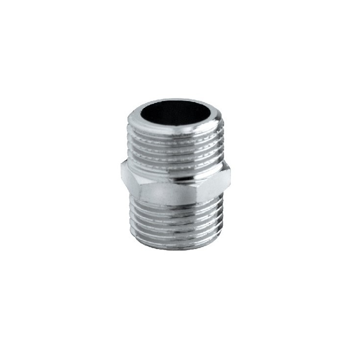 NIPPLES DOPPIO OTTONE CROMATO 1/8