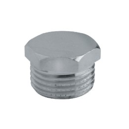TAPPO MASCHIO ESAGONALE OTTONE CROMATO 1/8