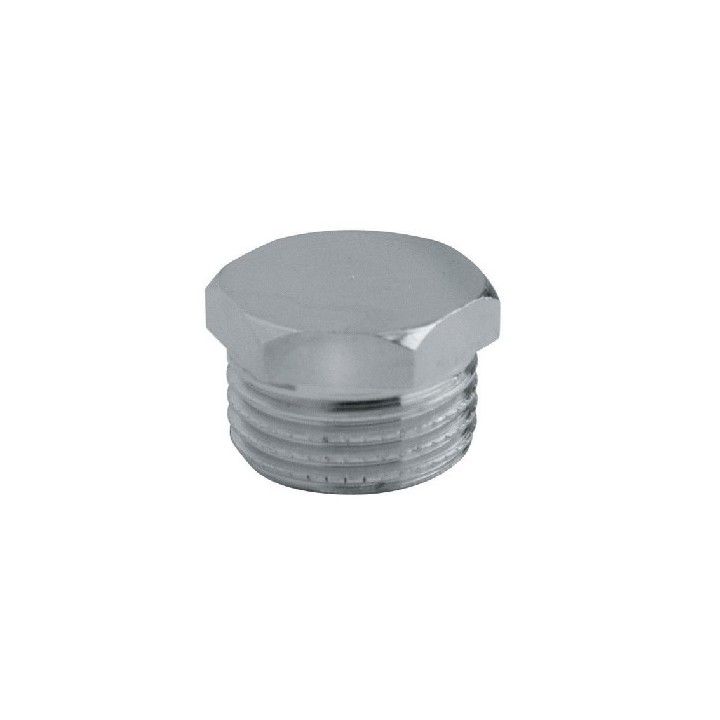 TAPPO MASCHIO ESAGONALE OTTONE CROMATO 1/8