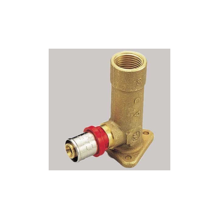 RACCORDO CURVO FEMMINA CON FLANGIA H77 A PRESSARE TIEMME - 14 x 1/2