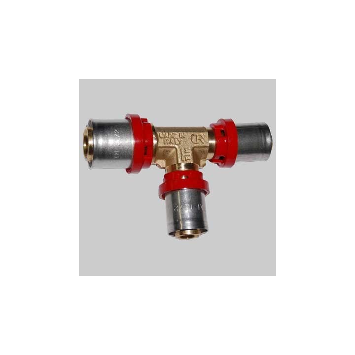 Raccordo a Tee Ridotto a pressare tiemme - 20 x 26 x 20 Derivazione