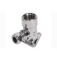 GOMITO A 90° CON FLANGIA CROMATO Diam. 12 x 1/2