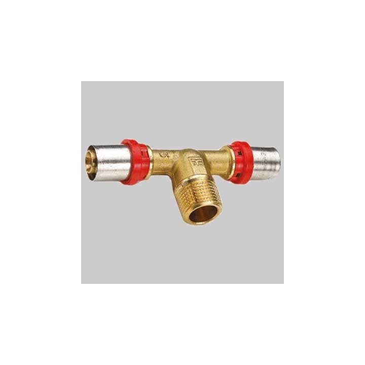 RACCORDO A TEE MASCHIO A PRESSARE TIEMME - 16 x 1/2 x 16