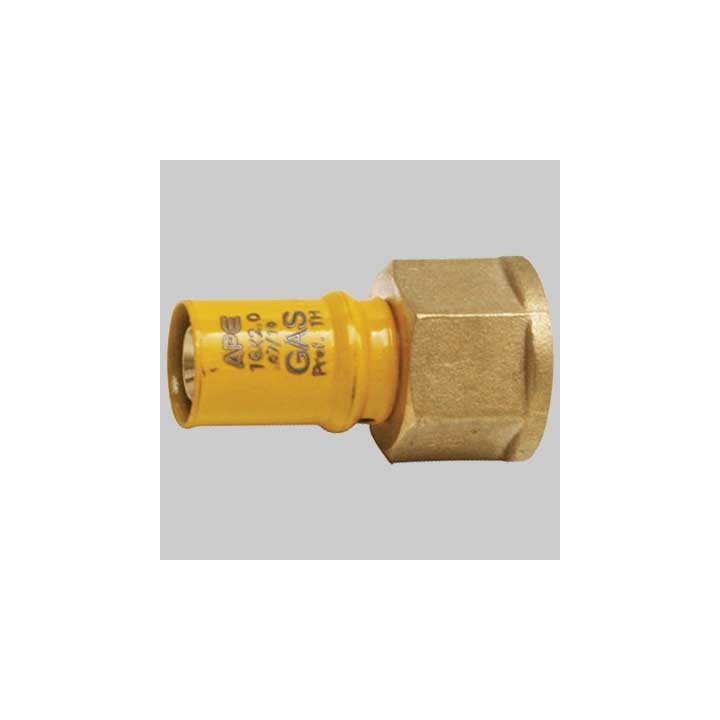 RACCORDO A PRESSARE DIRITTO FEMMINA PER GAS - 26 x 3/4