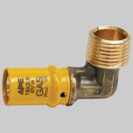 RACCORDO A PRESSARE CURVO MASCHIO PER GAS - 20 x 3/4