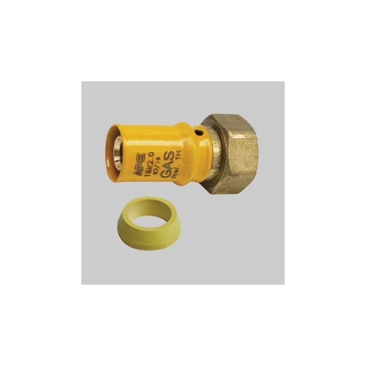 RACCORDO CON GIRELLO PER GAS SEDE PIANA (AP 685) - 20 x 1/2