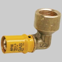 RACCORDI A PRESSARE CURVO FEMMINA PER GAS - 20 x 1/2
