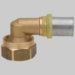 RACCORDO A PRESSARE CURVO DUE PEZZI SEDE PIANA PER GAS - 16 x 3/4