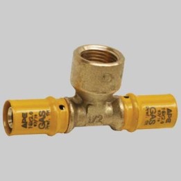 RACCORDO A PRESSARE A TEE FEMMINA PER GAS - 16 x 1/2 x 16