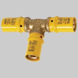 Raccordo a pressare a TEE ridotto per gas - 20 x 20 x 16
