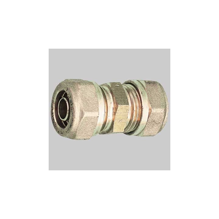 RACCORDO DIRITTO DOPPIO PER TUBO COBRA-PEX - 15 x 15 S. 2,5