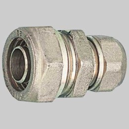 RACCORDO DIRITTO DOPPIO RIDOTTO PER TUBO COBRA-PEX - 22 x 18 S. 3 - S 2,5
