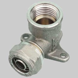 RACCORDO A GOMITO FEMMINA CON FLANGIA PER TUBO COBRA-PEX - 1/2 x 18 S. 2,5