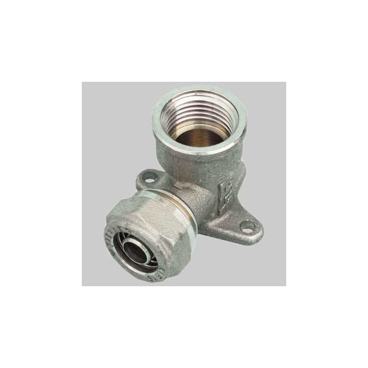 RACCORDO A GOMITO FEMMINA CON FLANGIA PER TUBO COBRA-PEX - 1/2 x 18 S. 2,5