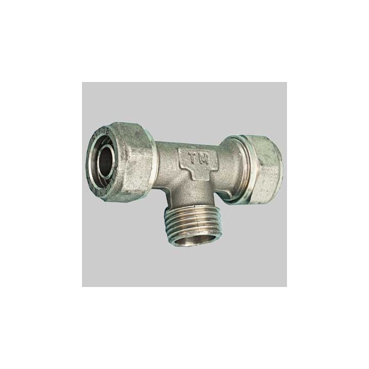 RACCORDO A TEE MASCHIO PER TUBO COBRA-PEX - 15 x 1/2 x 15 S. 2,5