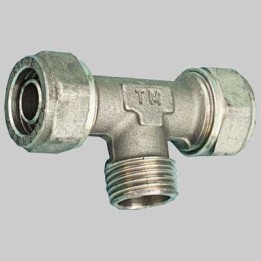 RACCORDO A TEE MASCHIO PER TUBO COBRA-PEX - 22 x 1/2 x 22 S. 3