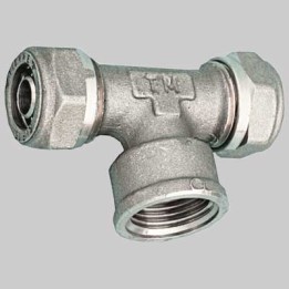 RACCORDO A TEE FEMMINA PER TUBO COBRA-PEX - 15 x 1/2 x 15 S. 2,5