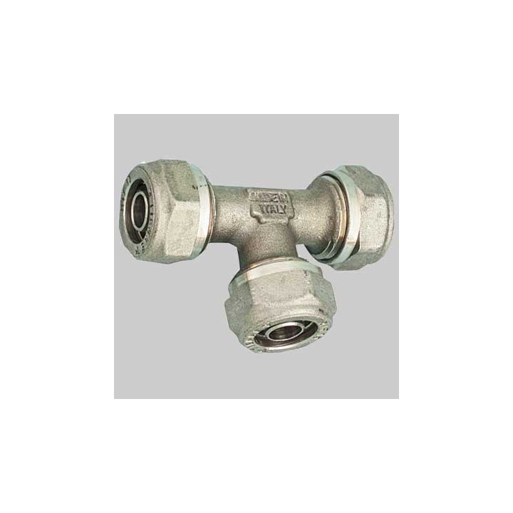 RACCORDO A TEE DOPPIO PER TUBO COBRA-PEX - 18 x 18 x 18 S. 2,5