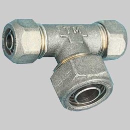 RACCORDO A TEE DOPPIO RIDOTTO PER TUBO COBRA-PEX - 22 x 18 x 18