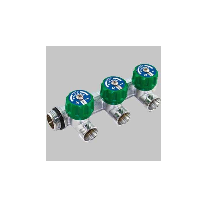 COLLETTORE CON RUBINETTI D'ARRESTO MAXIMA CORNER - 2 VIE 3/4 - 24 x 19