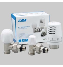 Kit termostatico a squadra tulipano - 3/8