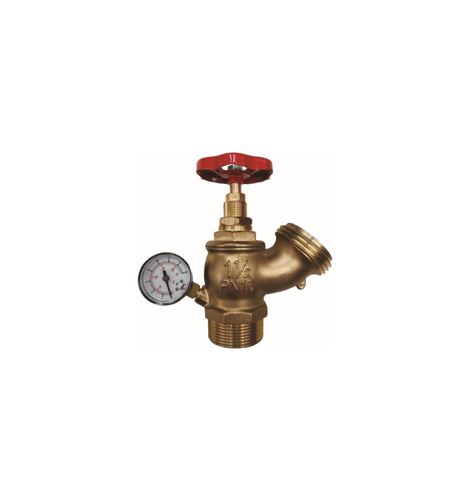 RUBINETTO IDRANTE A CORSA VARIABILE CON MANOMETRO 1” 1/2 DN 45