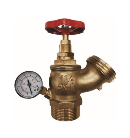 RUBINETTO IDRANTE A CORSA VARIABILE CON MANOMETRO 1” 1/2 DN 45