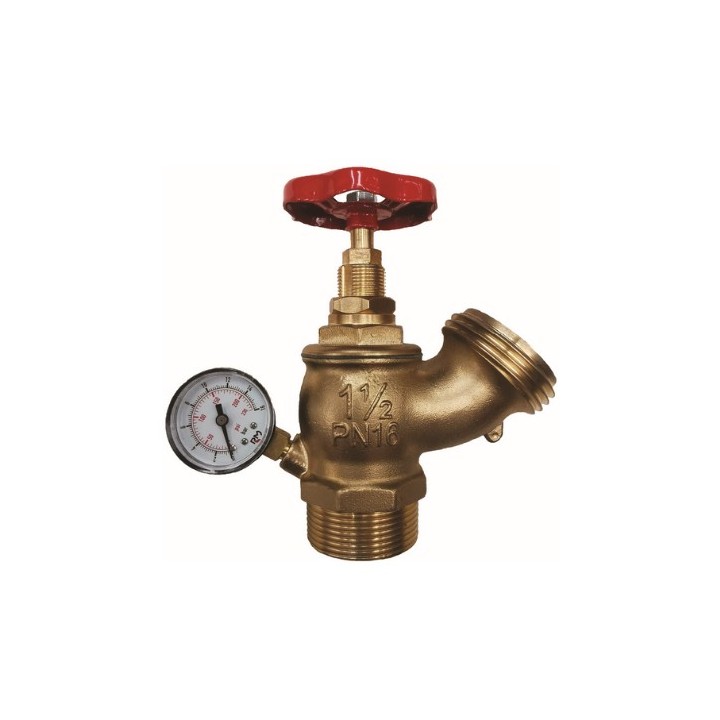 RUBINETTO IDRANTE A CORSA VARIABILE CON MANOMETRO 1” 1/2 DN 45