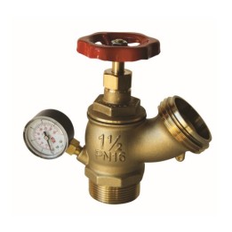 RUBINETTO IDRANTE A MURO CON MANOMETRO TIPO PESANTE PN 16 1” 1/2 DN 45