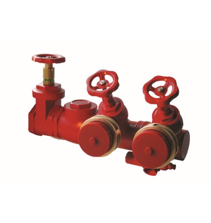 GRUPPO ATTACCO AUTOPOMPA DI MANDATA 2 IDRANTI UNI70 2"1/2 x 2