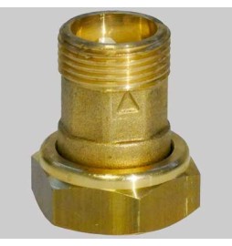 RACCORDO CON DADO GIREVOLE E VALVOLA DI NON RITORNO - M 3/4 - F 1"