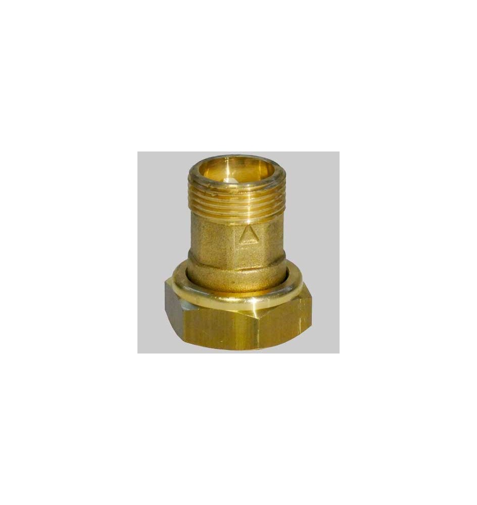 RACCORDO CON DADO GIREVOLE E VALVOLA DI NON RITORNO - M 3/4 - F 1"