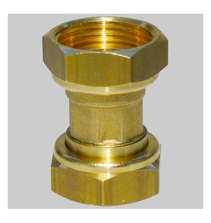 RACCORDO CON DADI GIREVOLI E VALVOLE DI NON RITORNO - FxF 1"