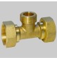 RACCORDO A TEE CON DADI GIREVOLI - 1" x G 3/4