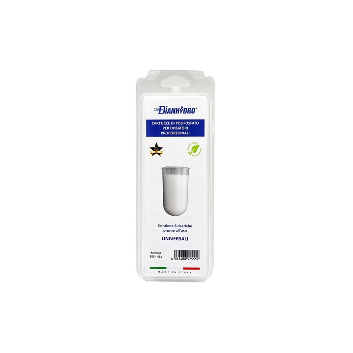 6 PZ CARTUCCE DI POLIFOSFATO PER DOSATORI pz 6 da 80 g/cad