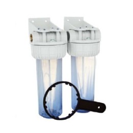 FILTRO PER ACQUA IN PLASTICA DUPLEX 10" - Att. 1"