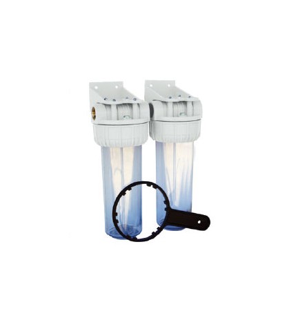 FILTRO PER ACQUA IN PLASTICA DUPLEX 10" - Att. 1"