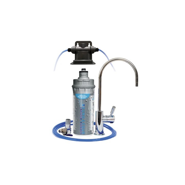KIT FILTRO E RUBINETTO A LED RIVER ARGENTO PRO Autonomia max 11000 Lt